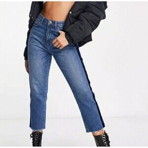 Unpublished Mom Fit Jeans 28 (28x25) Heather High Waist Cropped Tux Womens NWT